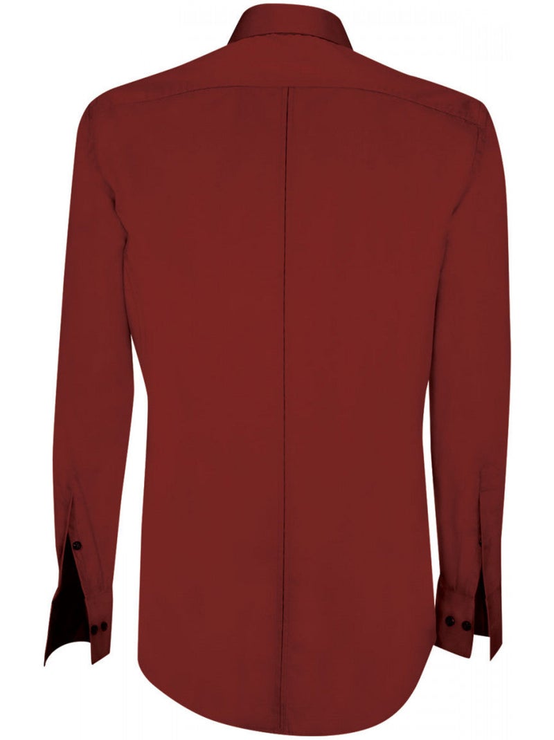 Chemise homme en popeline coupe cintrée GIACOMO Emporio balzani Bordeaux - Kiabi