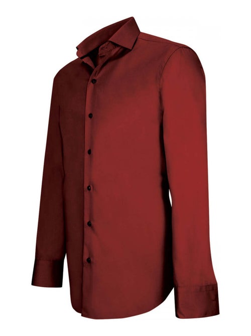 Chemise homme en popeline coupe cintrée GIACOMO Emporio balzani Marron , 45 - Kiabi
