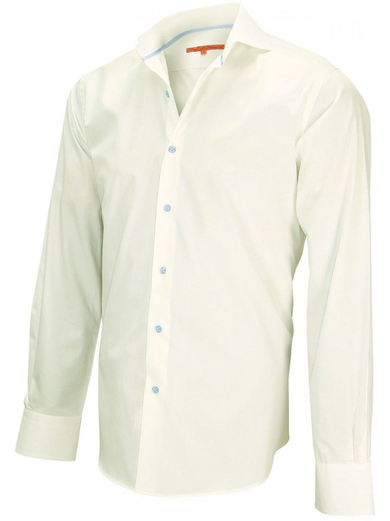 Chemise homme en popeline coupe droite BLAKE Andrew Mac Allister Beige - Kiabi