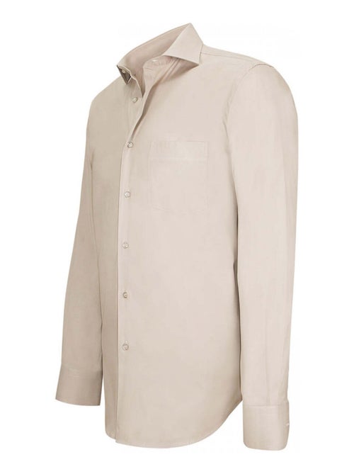 Chemise homme en popeline coupe droite BRISTOL Andrew Mac Allister Beige , 43 - Kiabi
