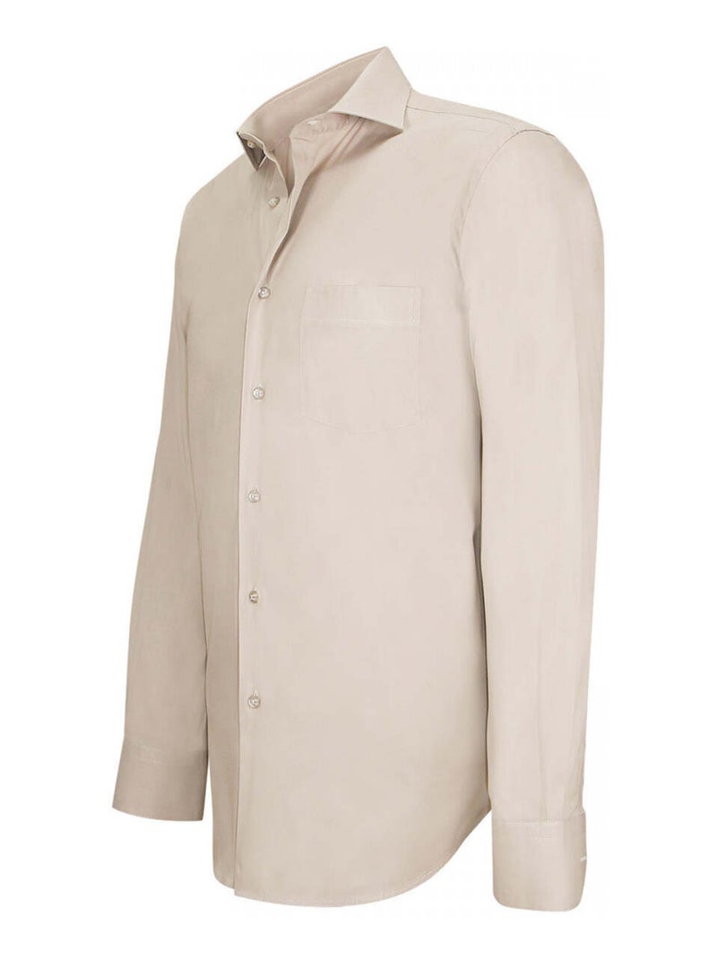 Chemise homme en popeline coupe droite BRISTOL Andrew Mac Allister Beige - Kiabi
