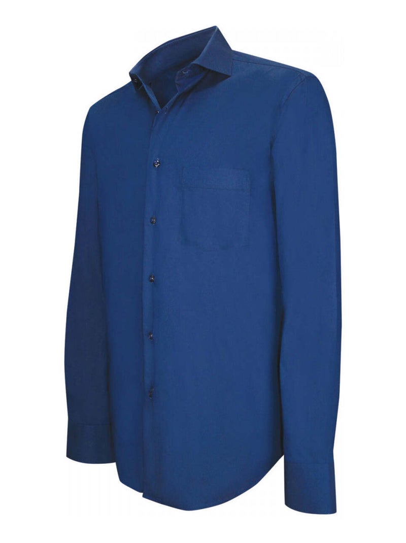 Chemise homme en popeline coupe droite BRISTOL Andrew Mac Allister Bleu - Kiabi