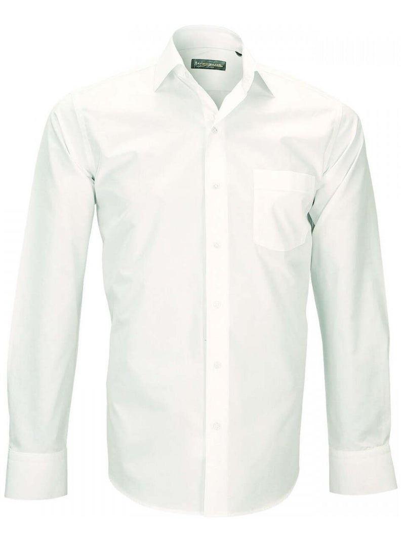 Chemise homme en popeline coupe droite PALAZZO Emporio balzani Blanc , Blanc , 39 Blanc Blanc - Kiabi