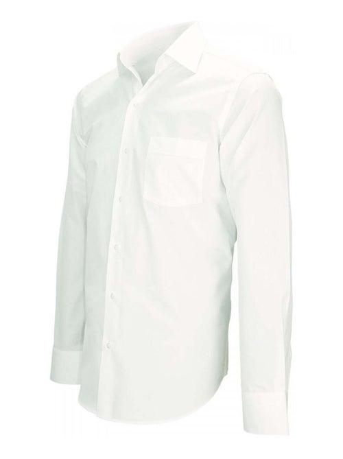 Chemise homme en popeline coupe droite PALAZZO Emporio balzani Blanc , Blanc , 41 - Kiabi
