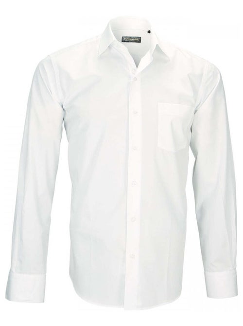 Chemise homme en popeline coupe droite PALAZZO Emporio balzani Blanc pur , 43 - Kiabi