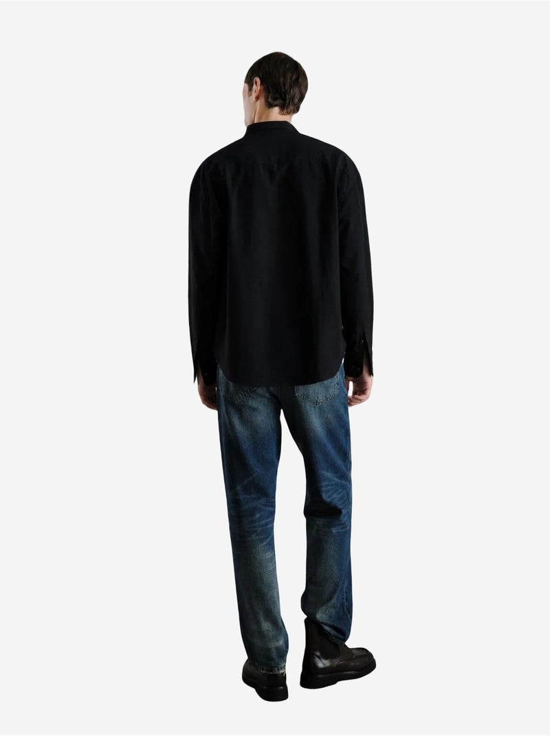 Chemise homme en popeline de coton brodée giesto Noir - Kiabi