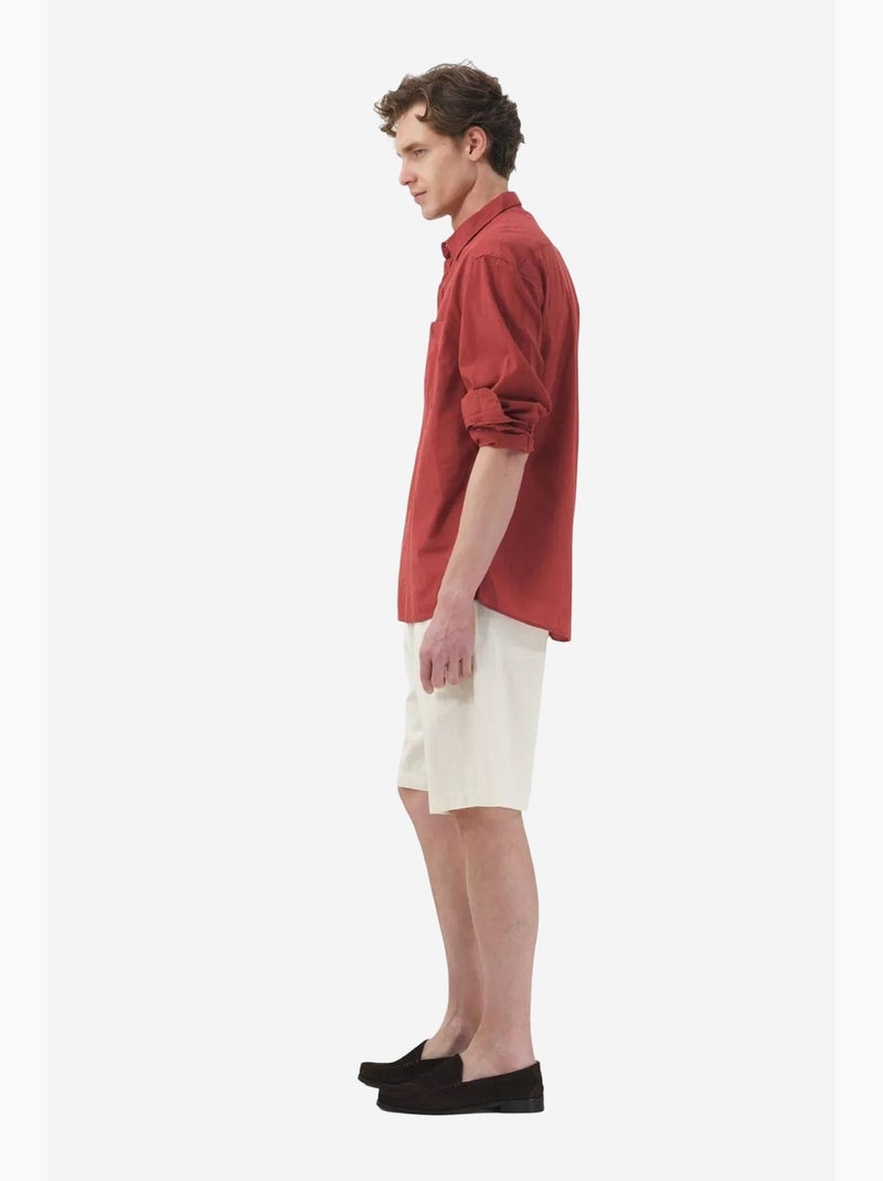 Chemise homme en popeline de coton coupe classique giesto Rouge cachemire - Kiabi
