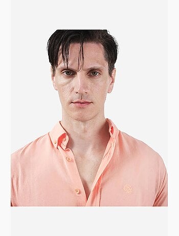 Chemise homme en tencel crêpé à boutons giesto