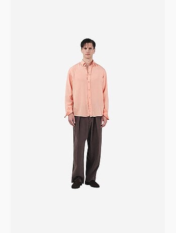 Chemise homme en tencel crêpé à boutons giesto