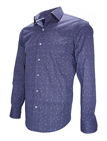 Chemise homme fantaisie coupe cintrée REGGIO Emporio balzani Bleu , 38