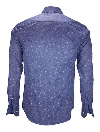 Chemise homme fantaisie coupe cintrée REGGIO Emporio balzani Bleu , 38