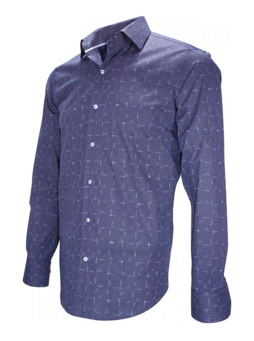 Chemise homme fantaisie coupe cintrée REGGIO Emporio balzani Bleu , 38 - Kiabi