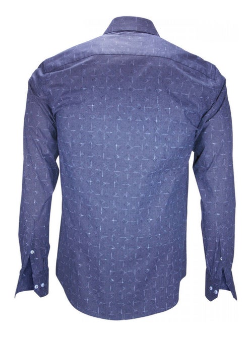 Chemise homme fantaisie coupe cintrée REGGIO Emporio balzani Bleu , 38 - Kiabi