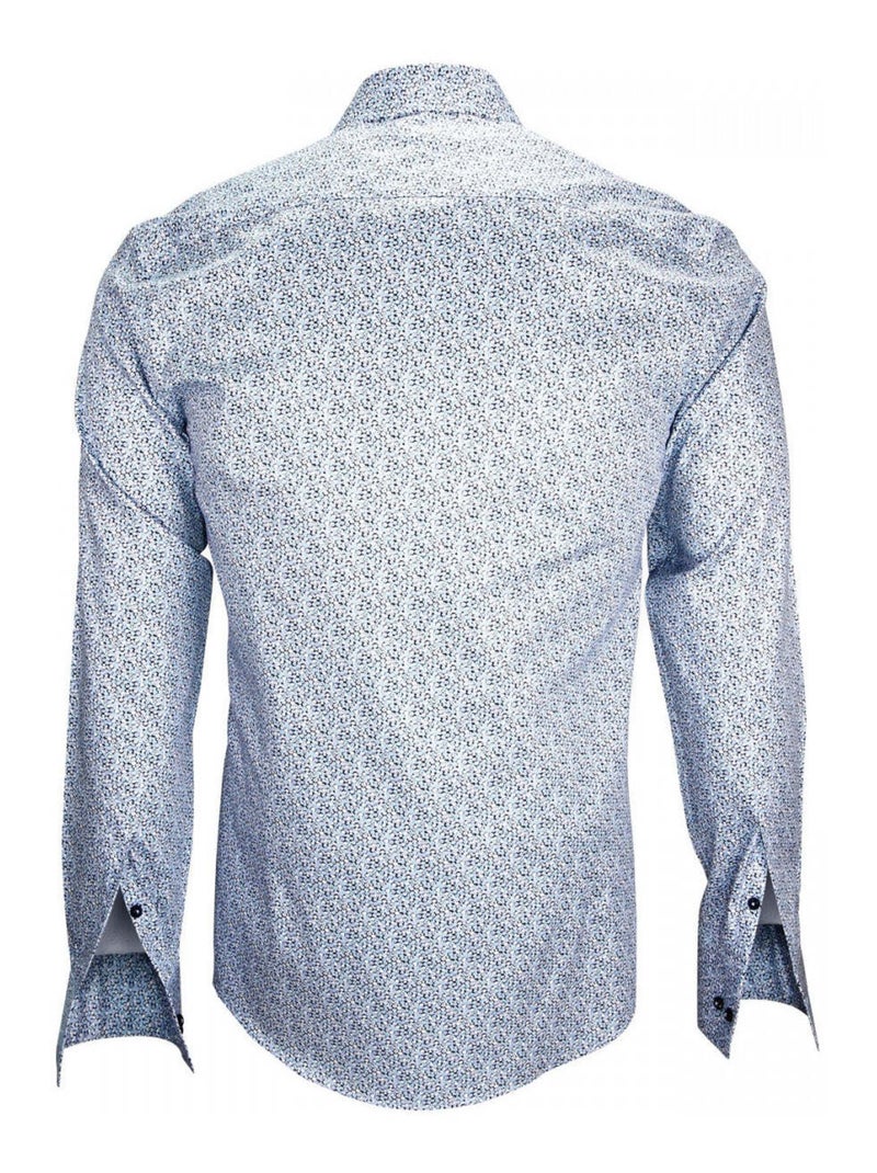 Chemise homme fantaisie coupe cintrée WEMBLEY Andrew Mac Allister Bleu - Kiabi