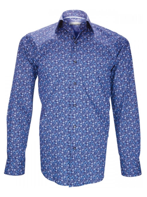 Chemise homme fantaisie coupe droite MIRAFIORI Emporio balzani Blanc , Bleu , 40 - Kiabi