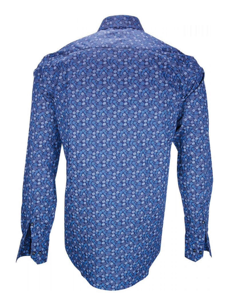 Chemise homme fantaisie coupe droite MIRAFIORI Emporio balzani Blanc , Bleu , 40 Blanc Bleu - Kiabi