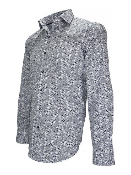 Chemise homme fantaisie coupe droite MIRAFIORI Emporio balzani Blanc , Bleu , 40 - Kiabi