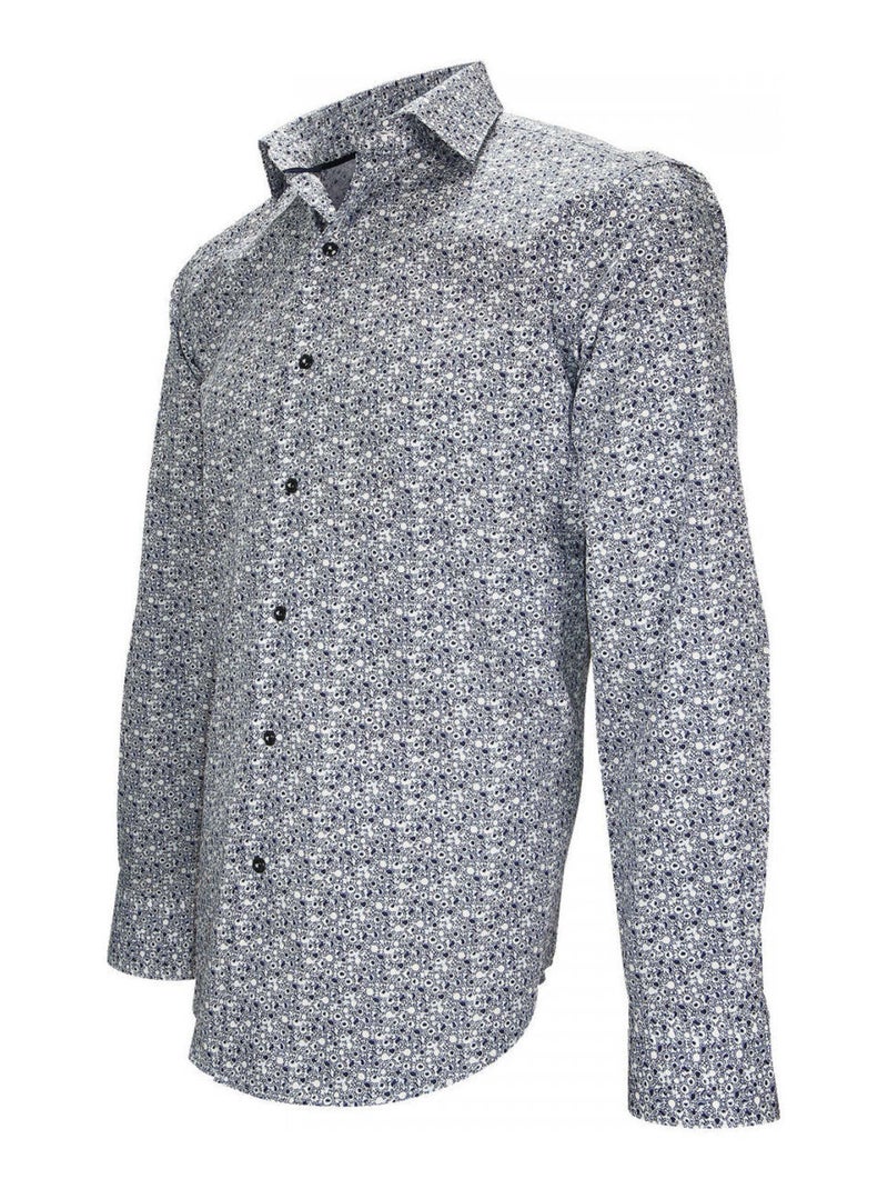 Chemise homme fantaisie coupe droite MIRAFIORI Emporio balzani Blanc , Bleu , 40 Blanc Bleu - Kiabi