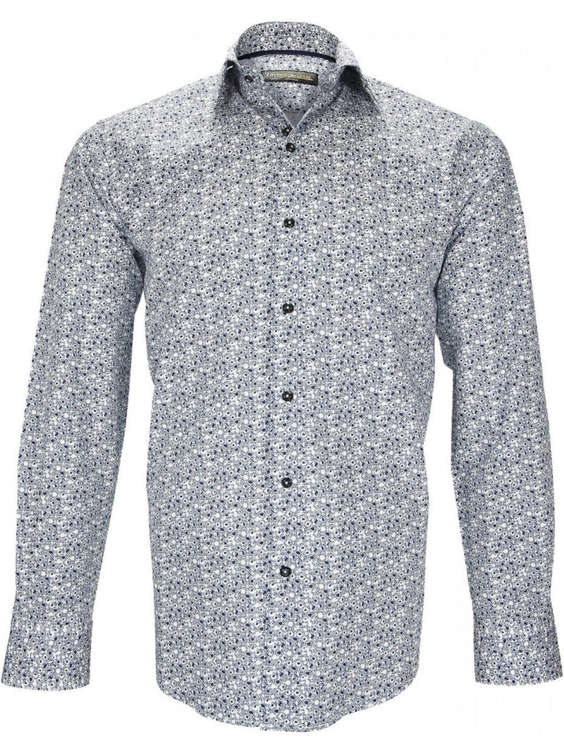 Chemise homme fantaisie coupe droite MIRAFIORI Emporio balzani Bleu - Kiabi