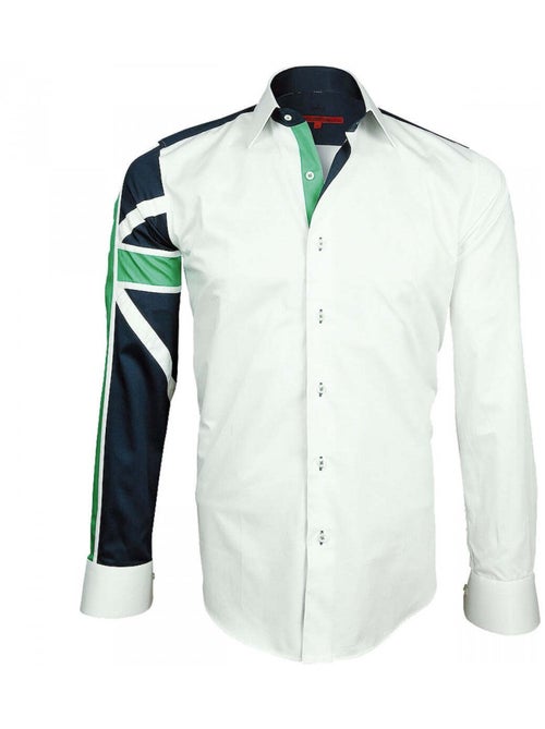 Chemise homme fashion coupe cintrée BRITANICA Andrew Mac Allister Blanc , 45 - Kiabi