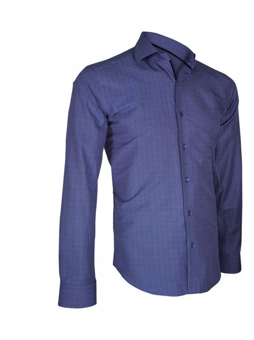 Chemise homme fil à fil coupe cintrée BARKING Andrew Mac Allister Bleu , 40 - Kiabi