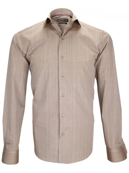 Chemise homme fil à fil coupe cintrée SETTIMO Emporio balzani Beige , 40 - Kiabi