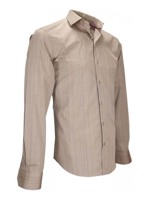Chemise homme fil à fil coupe cintrée SETTIMO Emporio balzani Beige , 40 - Kiabi