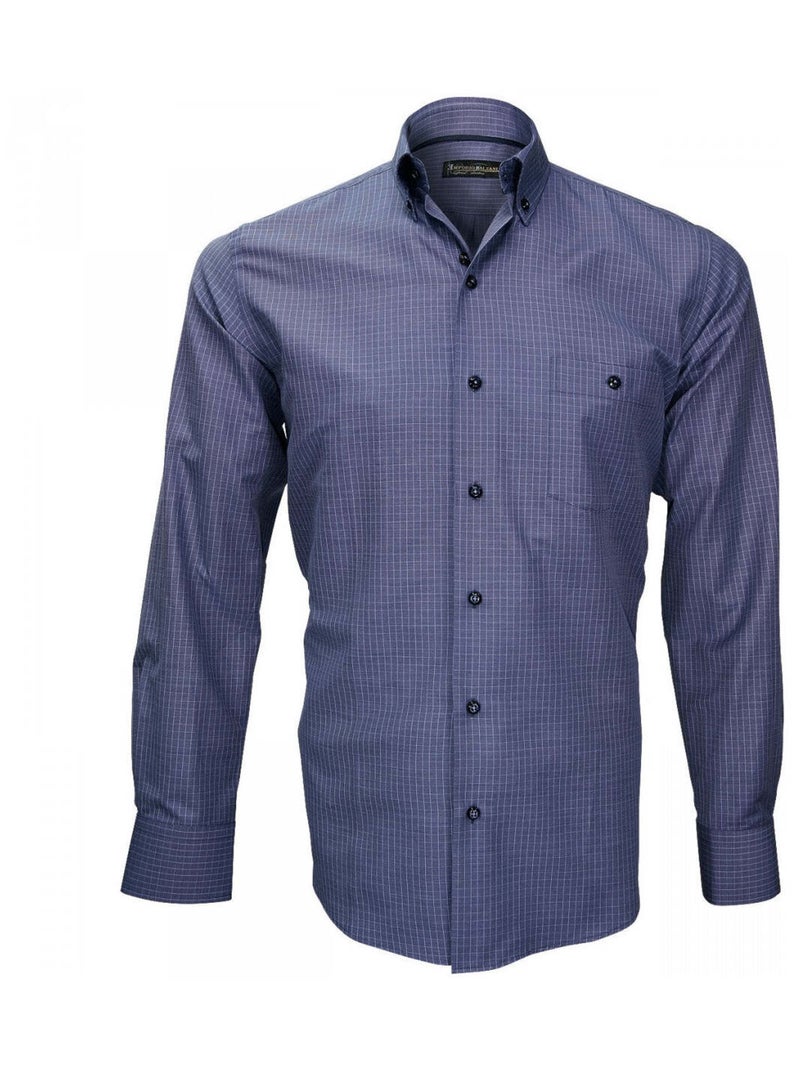 Chemise homme fil à fil coupe droite OTTAVIANO Emporio balzani Bleu - Kiabi