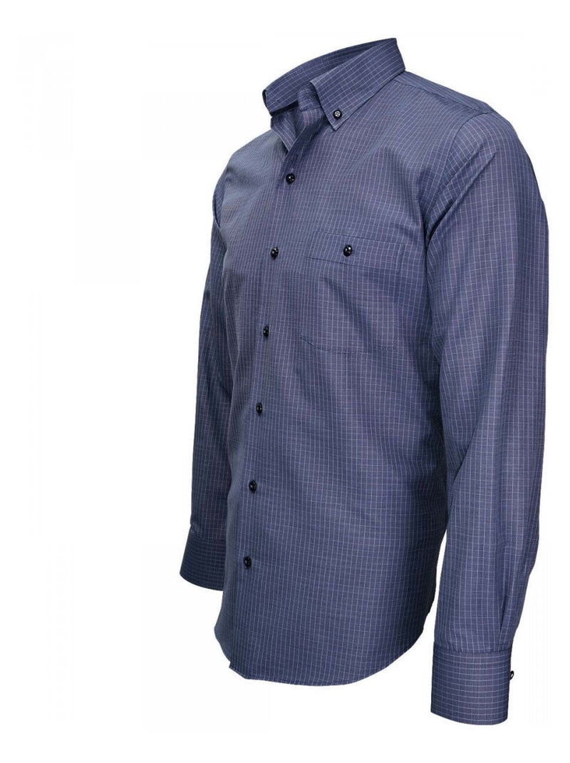 Chemise homme fil à fil coupe droite OTTAVIANO Emporio balzani Bleu - Kiabi