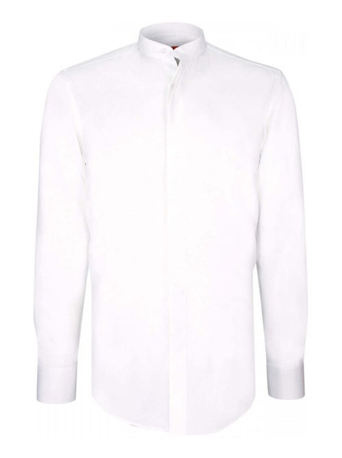Chemise homme gorge cachée col mao coupe cintrée SONNY Andrew Mac Allister Blanc , 45 - Kiabi