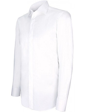 Chemise homme gorge cachée mode coupe cintrée LUKE Andrew Mac Allister Blanc , 39