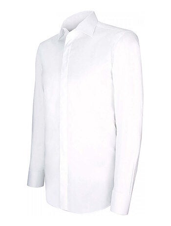 Chemise homme gorge cachée mode coupe cintrée LUKE Andrew Mac Allister Blanc , 42