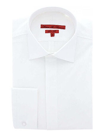 Chemise homme gorge cachée mode coupe cintrée LUKE Andrew Mac Allister Blanc , 42