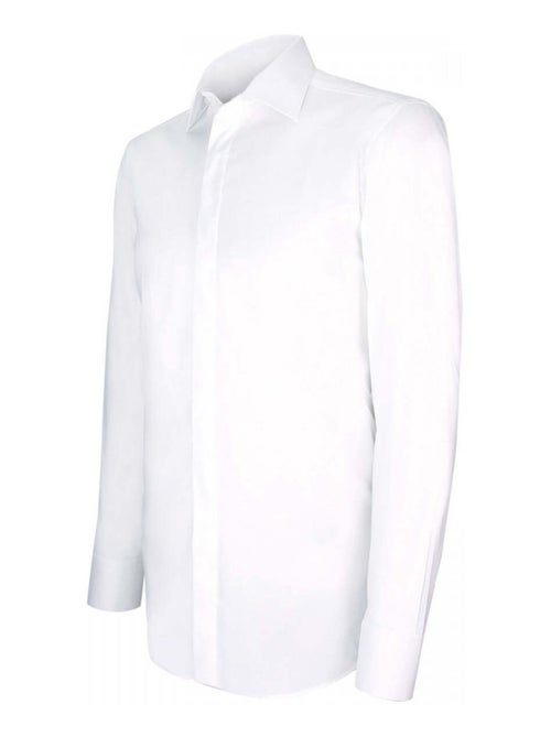 Chemise homme gorge cachée mode coupe cintrée LUKE Andrew Mac Allister Blanc , 42 - Kiabi