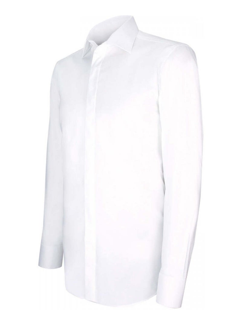 Chemise homme gorge cachée mode coupe cintrée LUKE Andrew Mac Allister Blanc , 42 Blanc - Kiabi