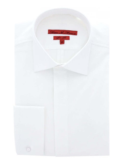 Chemise homme gorge cachée mode coupe cintrée LUKE Andrew Mac Allister Blanc , 42 - Kiabi