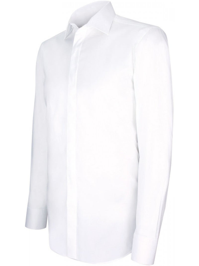 Chemise homme gorge cachée mode coupe cintrée LUKE Andrew Mac Allister Blanc - Kiabi