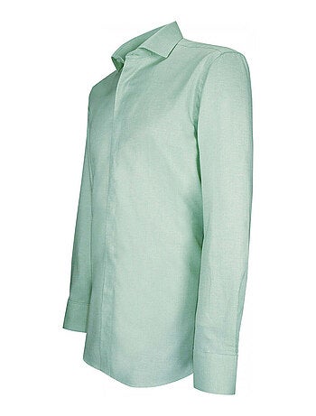 Chemise homme gorge cachée tissu armuré coupe cintrée CLASSGREEN Andrew Mac Allister Vert , 41