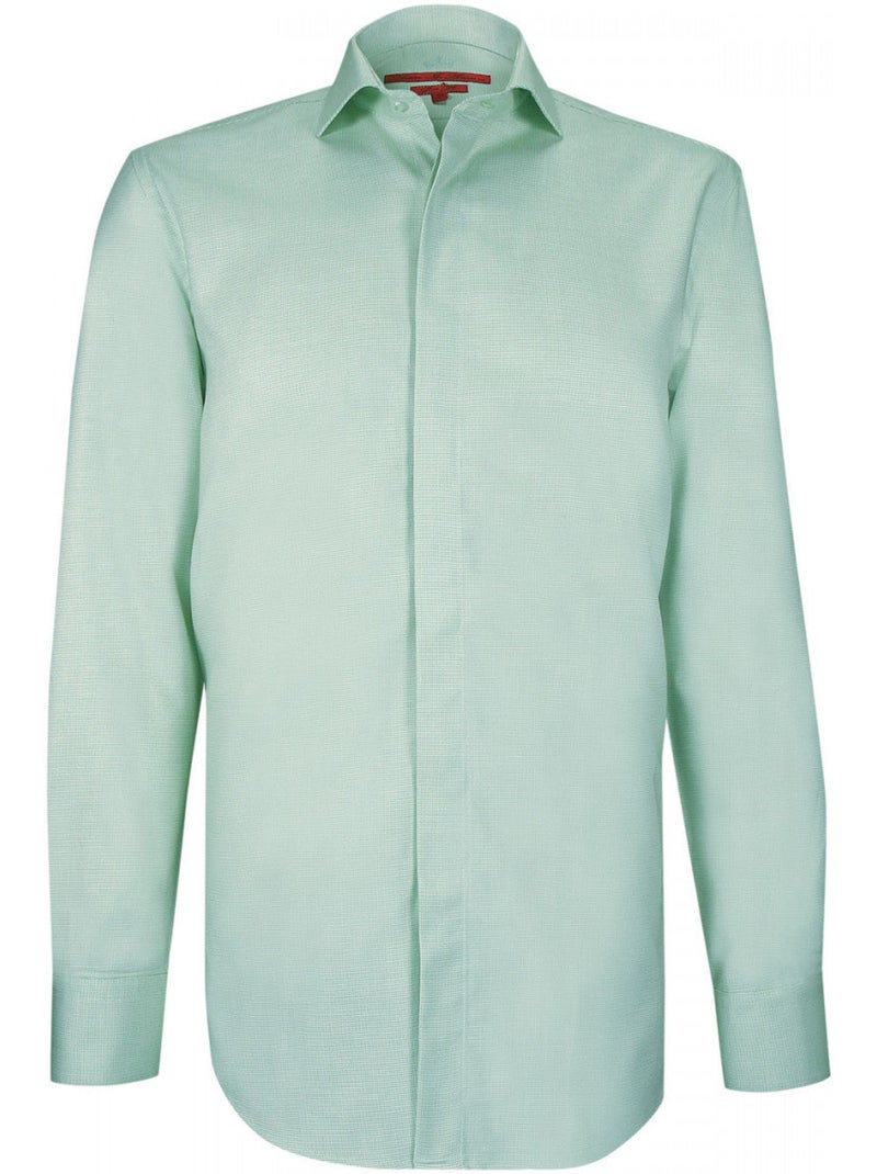 Chemise homme gorge cachée tissu armuré coupe cintrée CLASSGREEN Andrew Mac Allister Vert - Kiabi