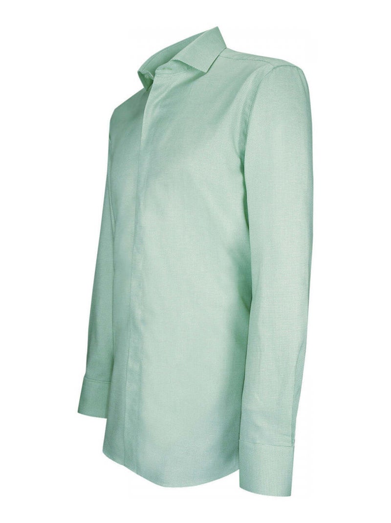 Chemise homme gorge cachée tissu armuré coupe cintrée CLASSGREEN Andrew Mac Allister Vert - Kiabi