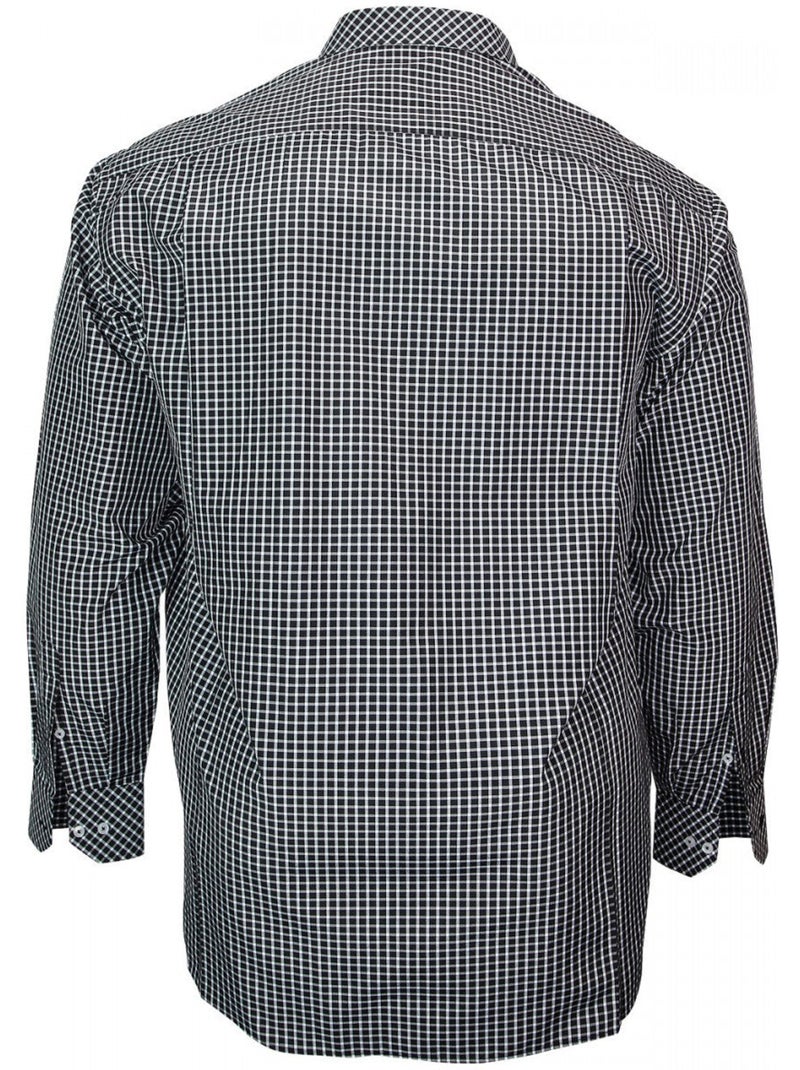 Chemise homme grande taille à carreaux coupe droite QUADRO Doublissimo Noir - Kiabi