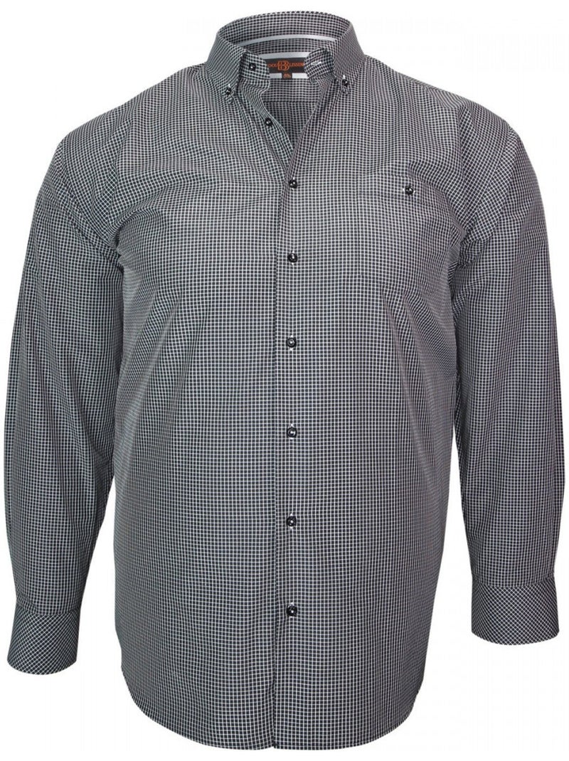 Chemise homme grande taille à carreaux coupe droite QUADRO Doublissimo Noir - Kiabi