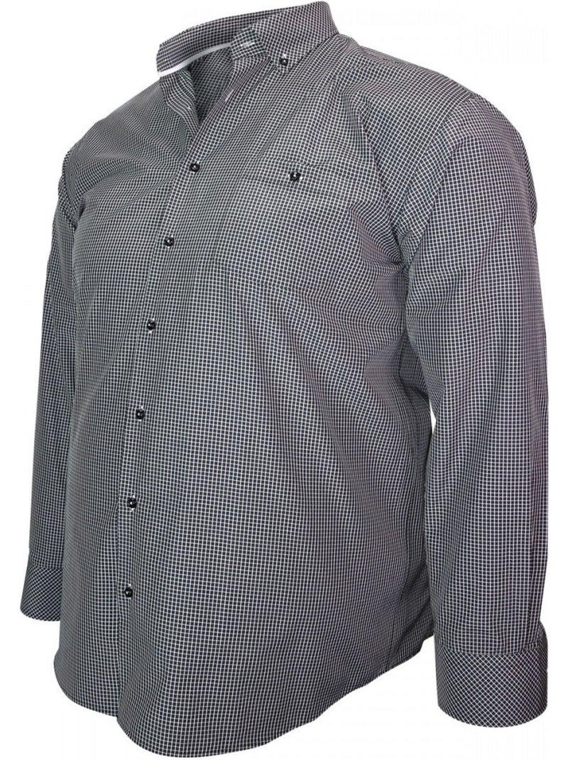 Chemise homme grande taille à carreaux coupe droite QUADRO Doublissimo Noir - Kiabi
