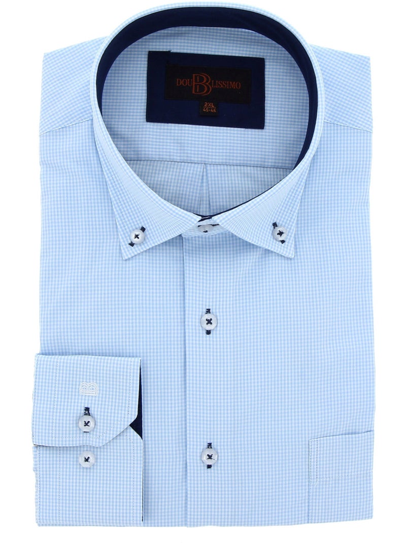 Chemise homme grande taille à carreaux coupe large PIABLU Doublissimo Bleu , Blanc , 45,46 2XL Parme - Kiabi