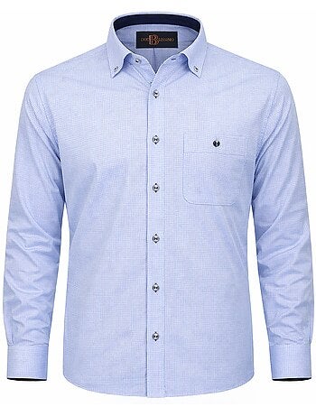 Chemise homme grande taille classique coupe droite CALISSI Doublissimo Bleu , 47,48 3XL