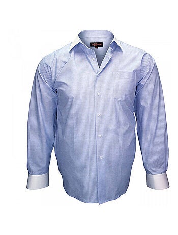 Chemise homme grande taille col noir coupe droite BUSINESS2 Doublissimo Noir , 45,46 2XL