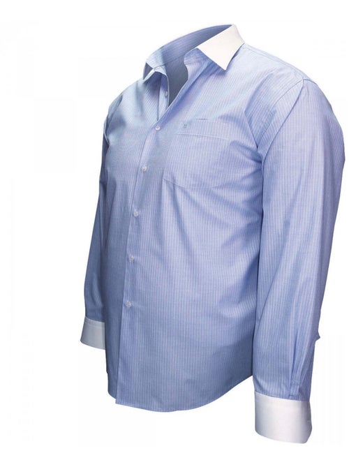 Chemise homme grande taille à col blanc coupe droite BUSINESS Doublissimo Bleu , 45,46 2XL - Kiabi