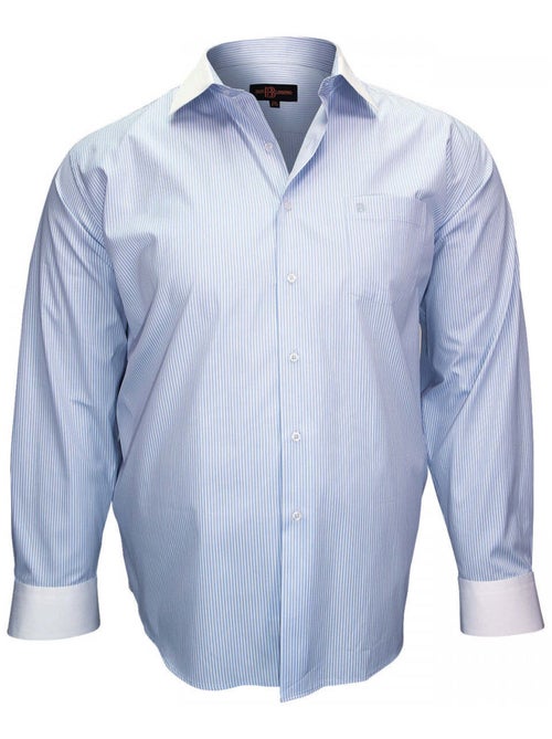 Chemise homme grande taille à col blanc coupe droite BUSINESS Doublissimo Bleu , 45,46 2XL - Kiabi