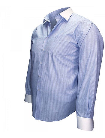 Chemise homme grande taille col noir coupe droite BUSINESS2 Doublissimo