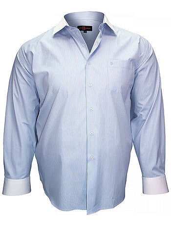 Chemise homme grande taille col noir coupe droite BUSINESS2 Doublissimo